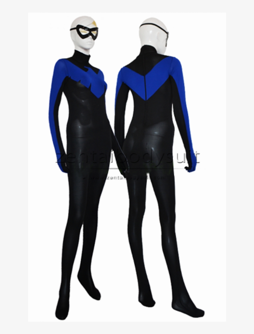 Custom Nightwing Costume - Black And Blue Bodysuit, transparent png download