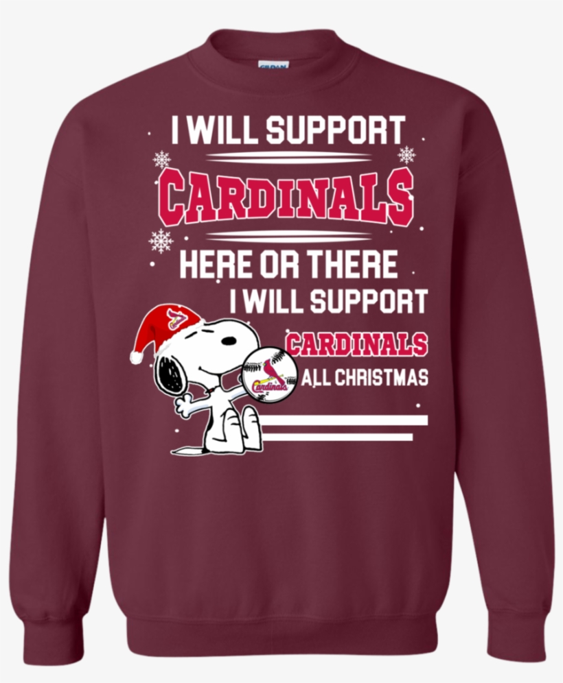 Louis Cardinals Ugly Christmas Sweaters Support Here - T-shirt, transparent png download