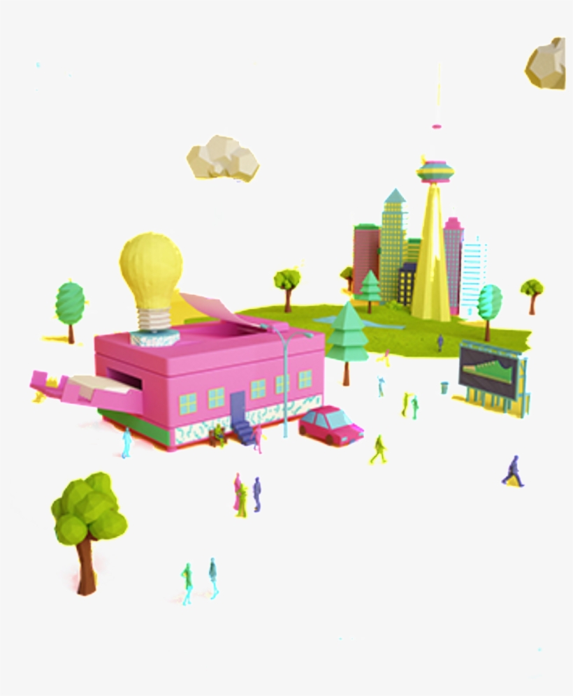 Color Fairy Tale Building Model Design - 3d Мультфильмы Пнг, transparent png download