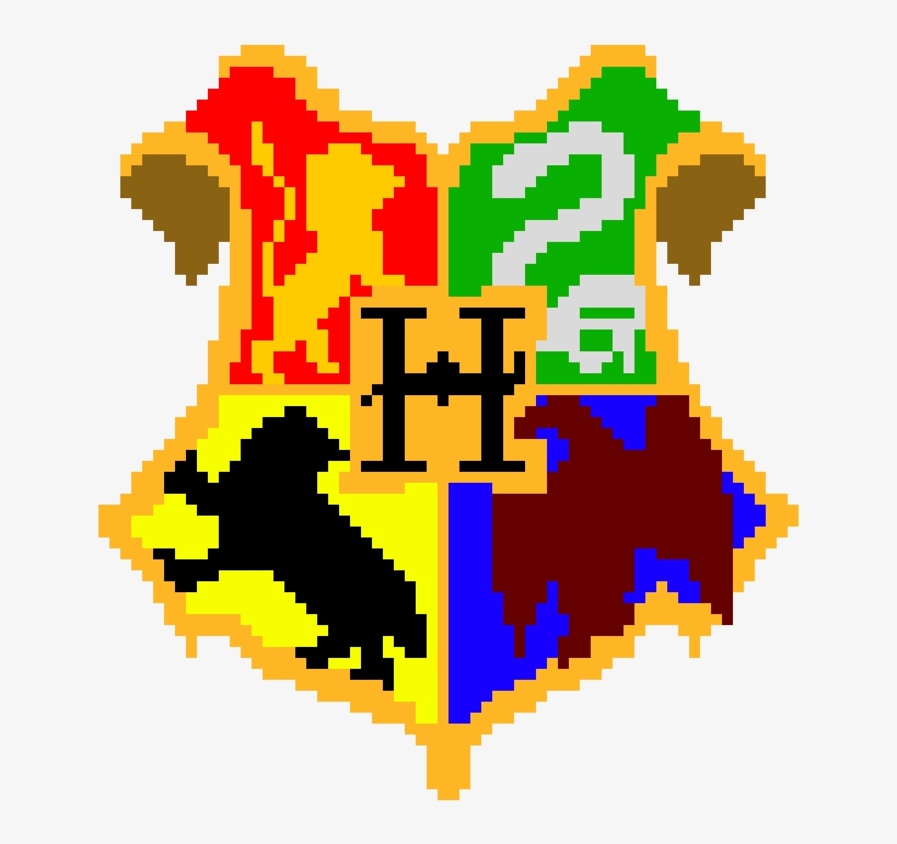 Hogwarts Logo - Pixel Art Harry Potter, transparent png download