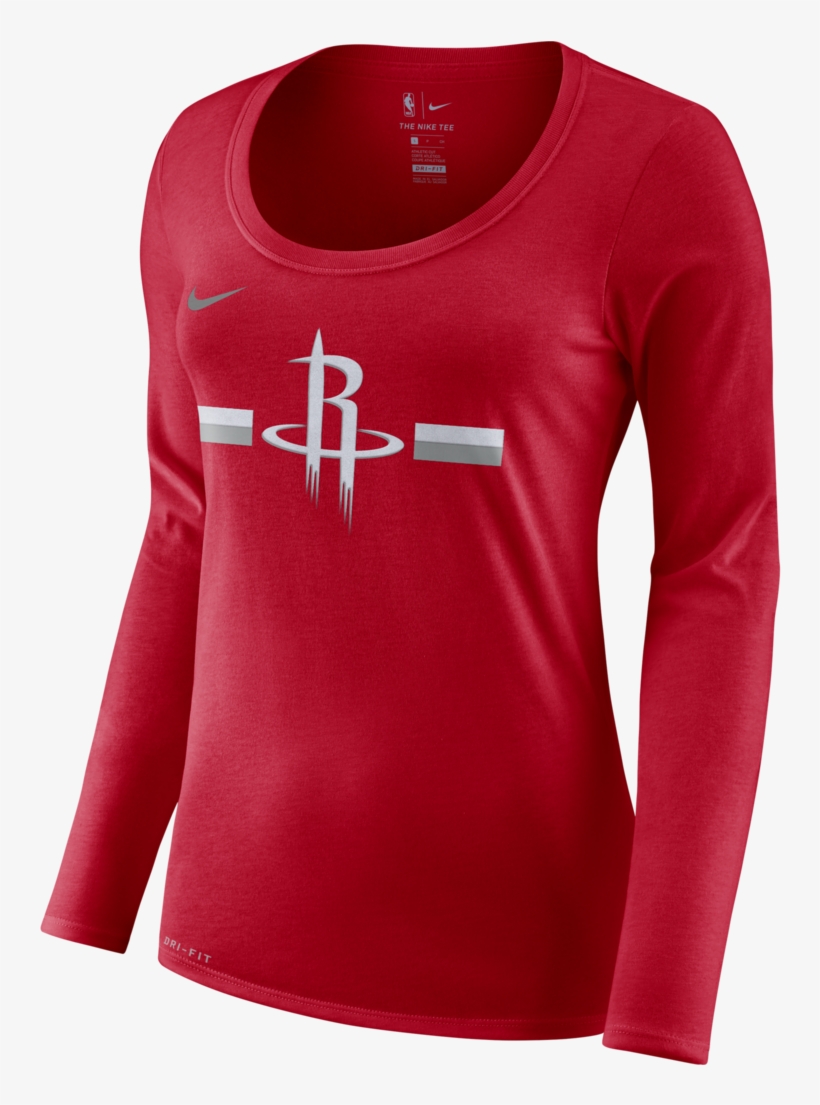 Women's Houston Rockets Nike L/s Logo Stripe Tee - Houston Rockets, transparent png download
