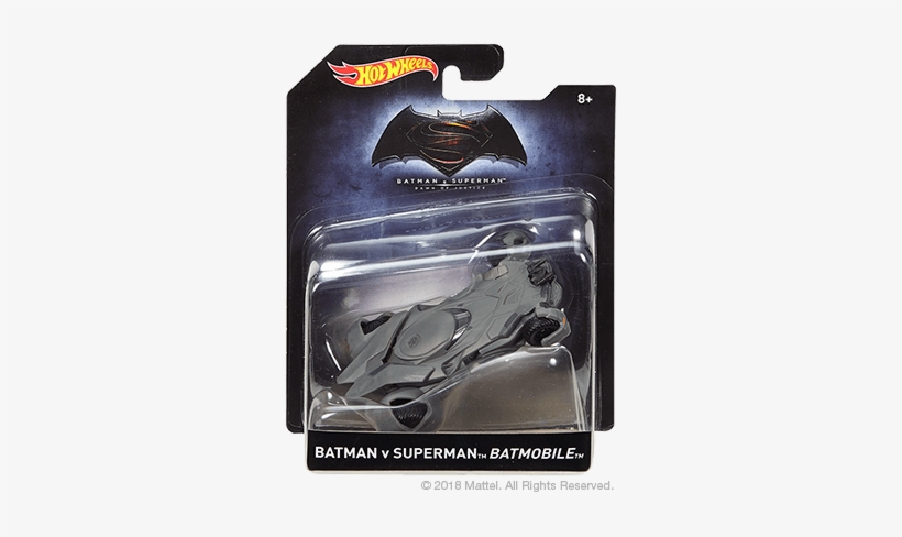 Bruce - Batman Vs. Superman Batmobile Hot Wheels Die Cast Car, transparent png download