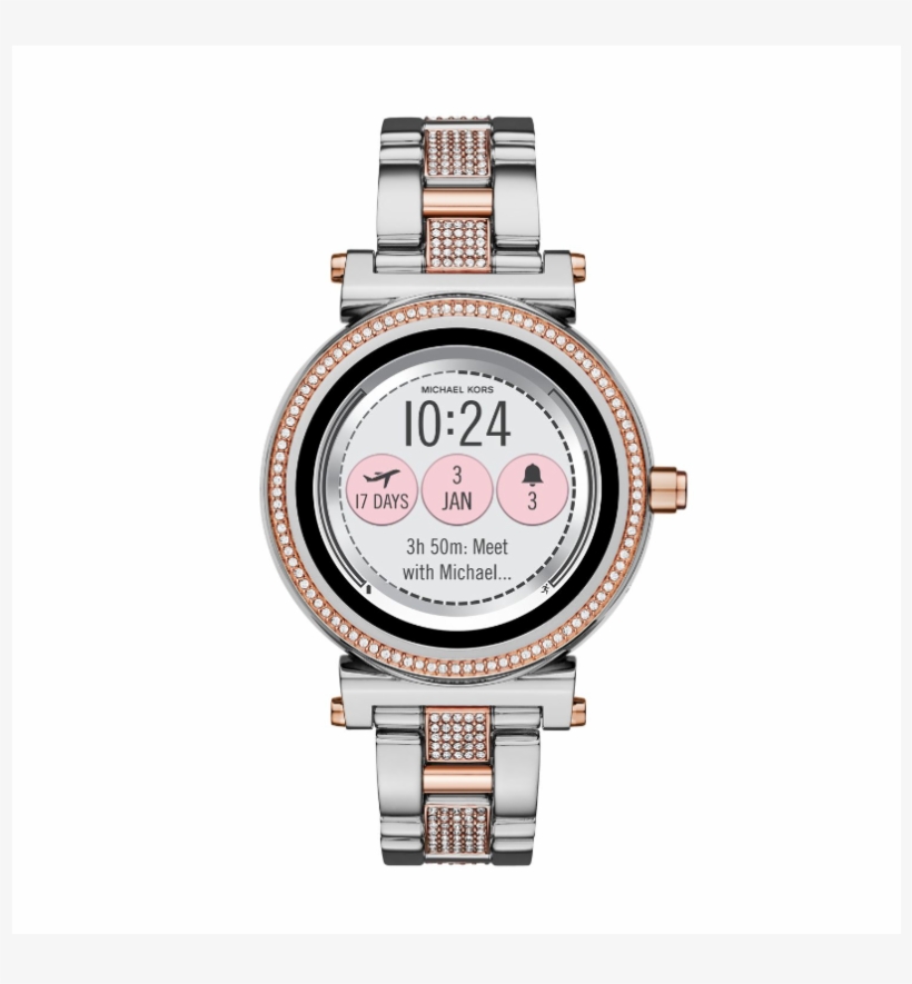 Michael Kors Access Sofie Pavé Silver-tone Smartwatch, transparent png download