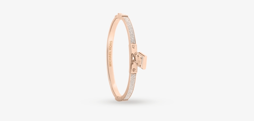 Michael Kors Glitz Rose Coloured Padlock Bangle - Number, transparent png download