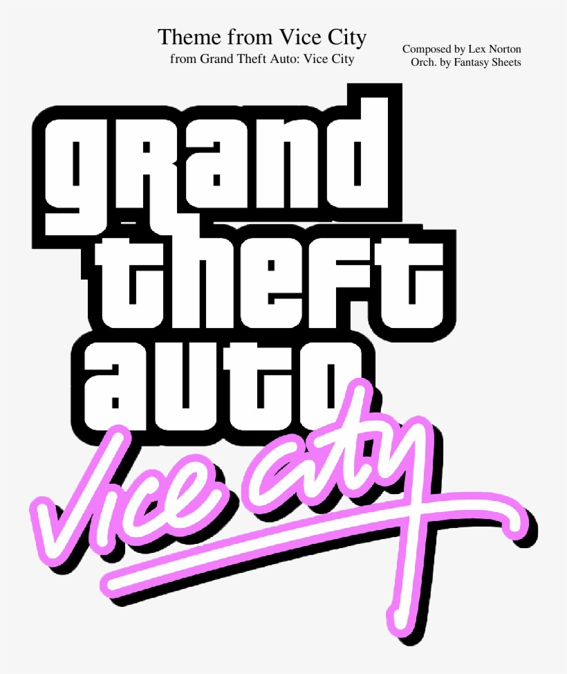 Theme From Vice City Sheet Music Composed By Composed - Grand Theft Auto Vice City Icon, transparent png download