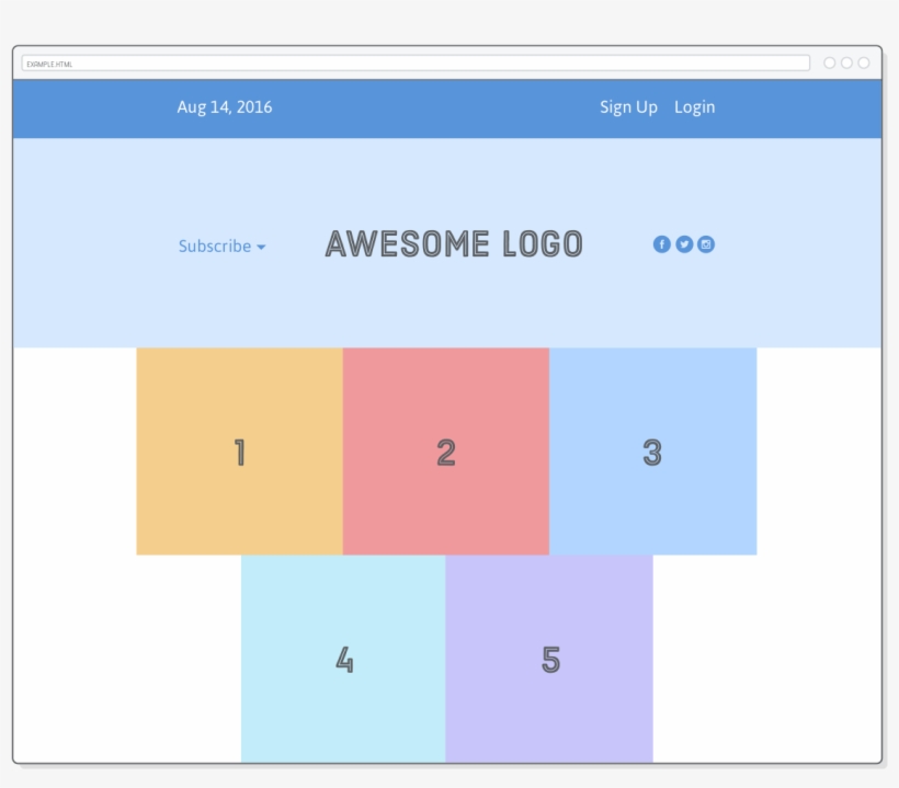 Web Page Showing Grid Created From Correct Flexbox - Flex Center Wrap, transparent png download