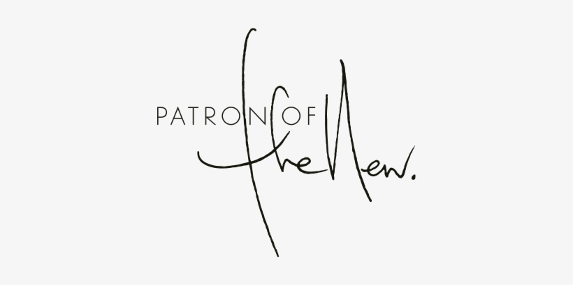 Patron Of The New White On Dark Logo - Patron Of The New Logo, transparent png download