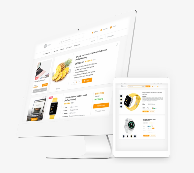 Ecommerce Html Template Components Uikit - Bootstrap, transparent png download