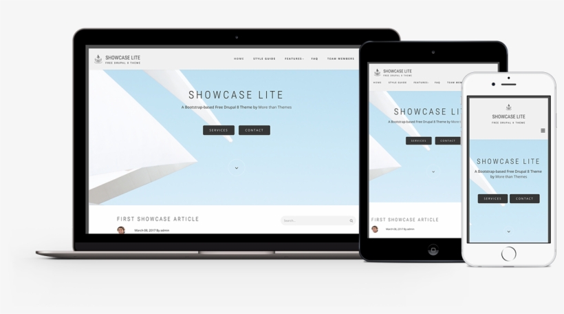 Showcase Lite, Free Drupal 8 Theme By More Than Themes - Drupal 8 Free Theme, transparent png download