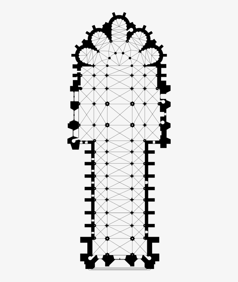 Plancathedralereims Cath Drale De Reims Wikip Dia - Catedral Notre Dame De Reims Planta, transparent png download