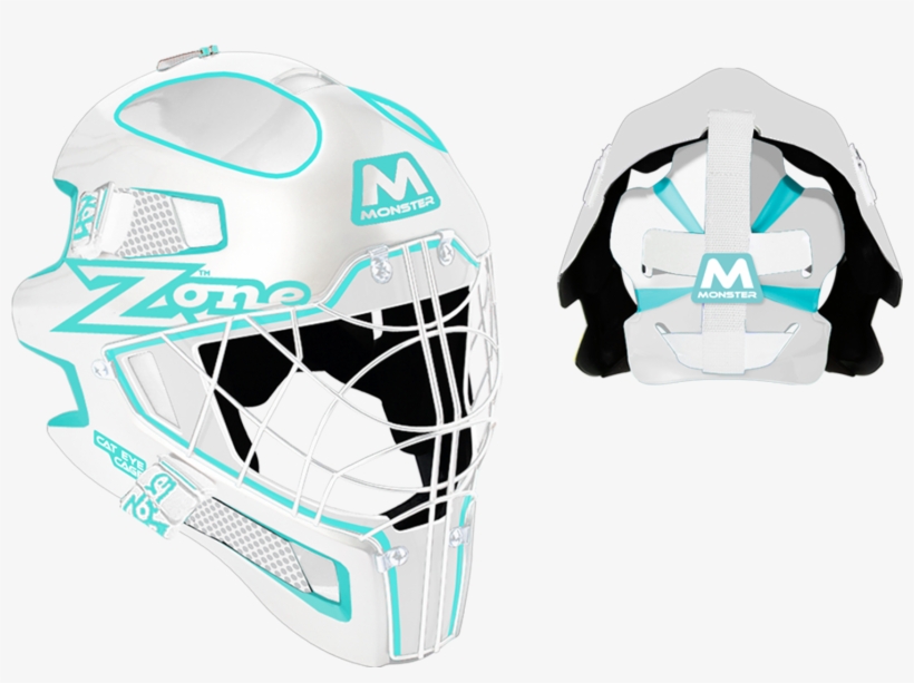 42805 Mask Monster Cat Eye Cage White Light Turquoise - Zone Floorball Helm, transparent png download