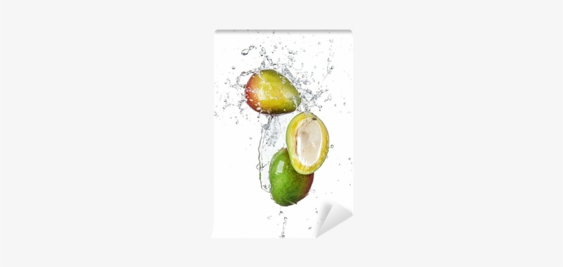 Fresh Mango In Water Splash On White Wall Mural • Pixers® - Water, transparent png download