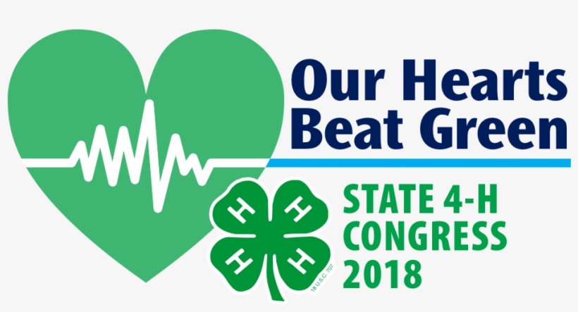 Our Hearts Beat Green Logo - 4 H Clover, transparent png download