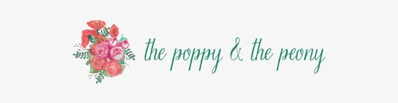 Poppy Peony Logo Long Grntext, transparent png download