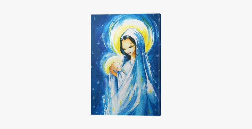 Nativity Scenemary With The Young Jesus In Her Arms - Mary Mit Jesus Karte, transparent png download