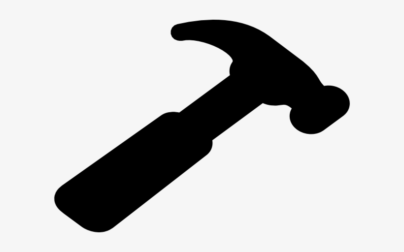 Vector Paintbrush Hammer Clipart Stock - Hammer Black N White, transparent png download