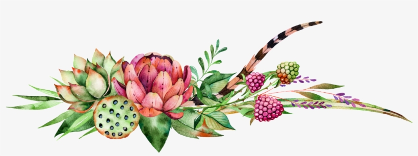 Fleshy Berries Lotus Watercolor Hd Png - Kingtex Bright Cactus Pattern Bedding Set Green Plants, transparent png download