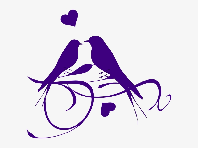 Couple Clip Black And White Dove - Purple Wedding Clip Art, transparent png download