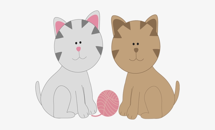 Cat Clip Art Friends - 2 Kittens Clip Art, transparent png download