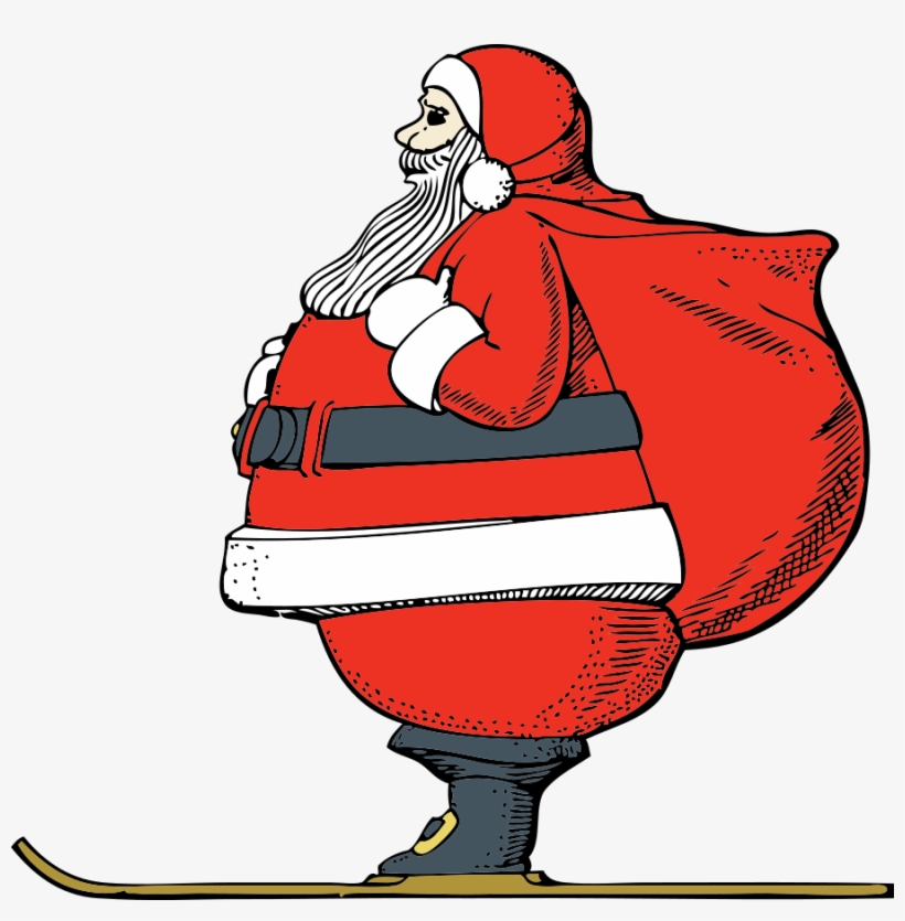 Skiing Santa Clipart Png For Web, transparent png download