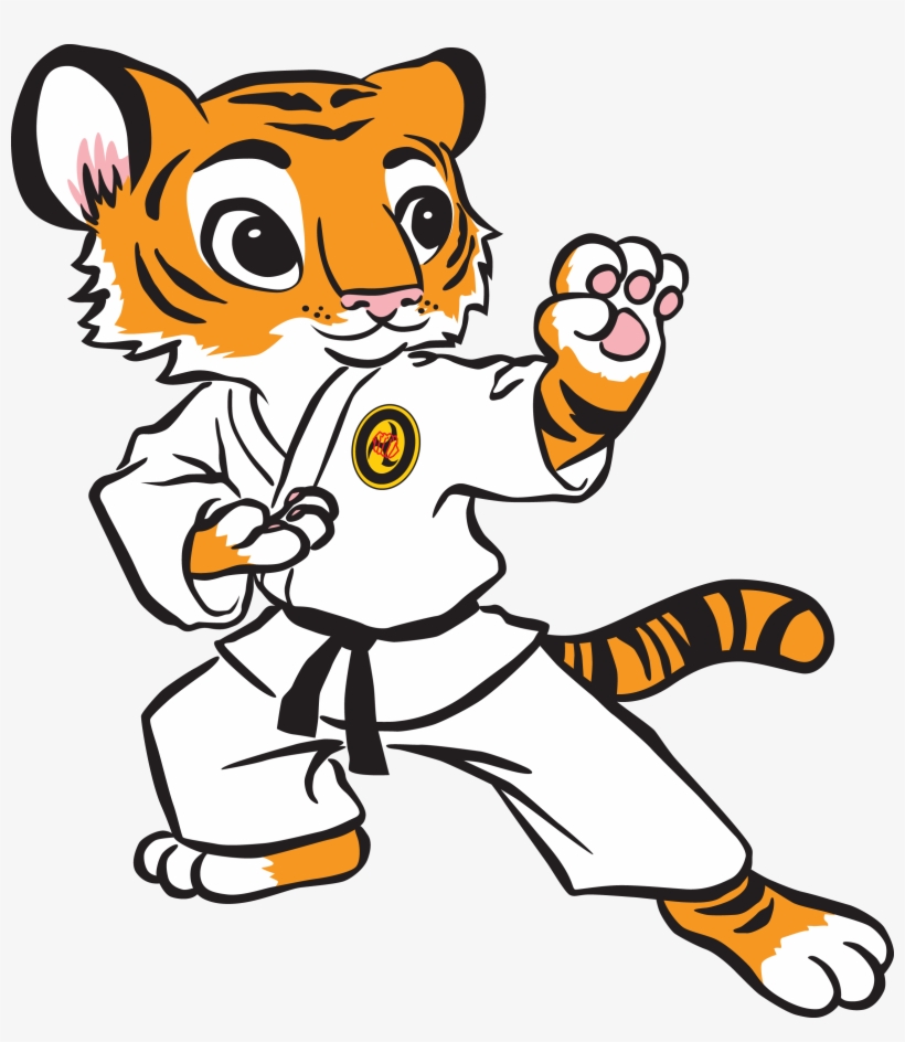 Tiger Clipart Karate Pencil And In Color Tiger Clipart - Cartoon Karate Tiger, transparent png download