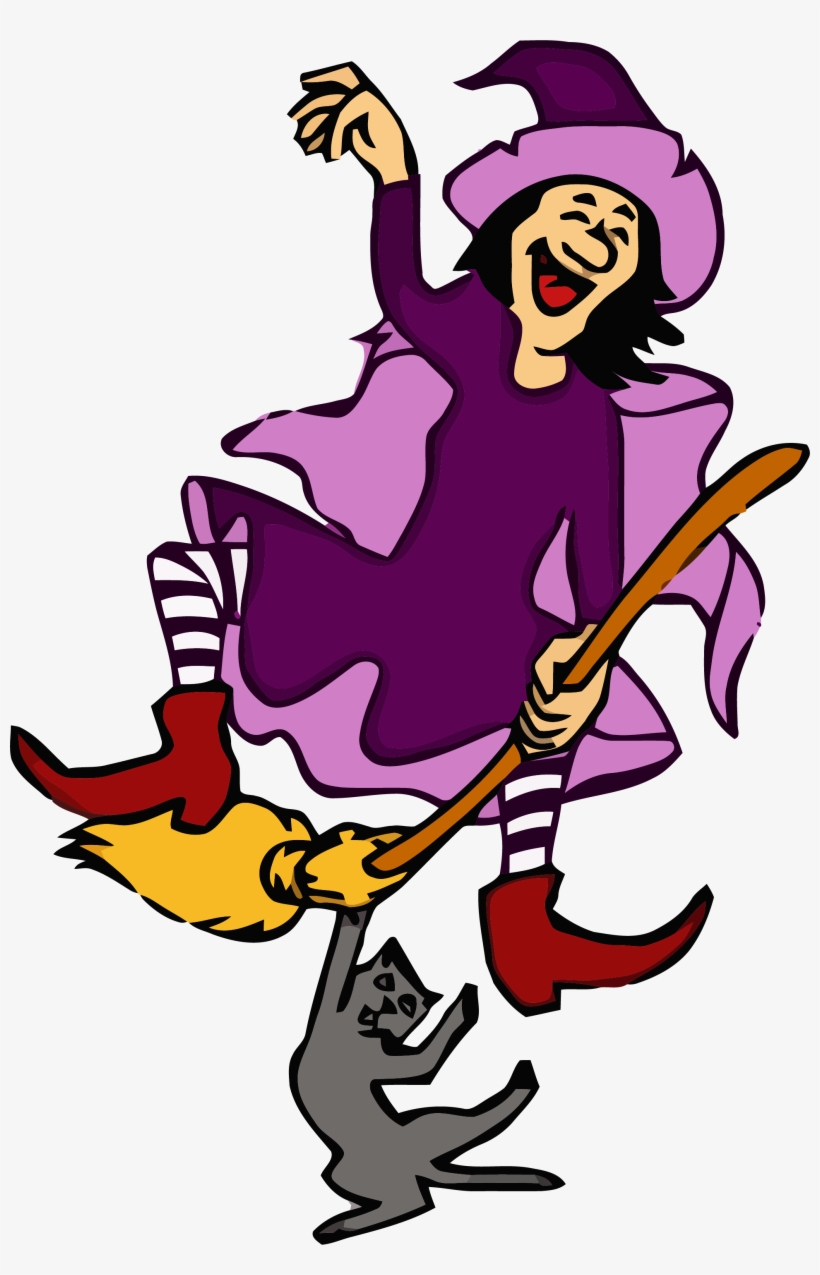 Witch Dancing With Cat Clipart Png - Dancing Witches Clipart, transparent png download