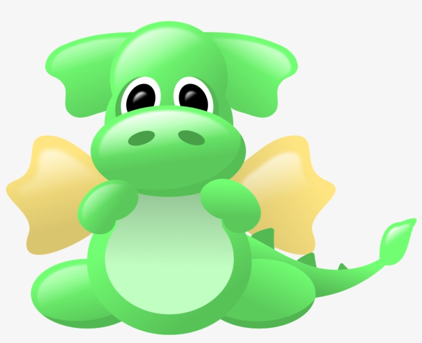 Cute Dragon Green And Gold - Dragon Clip Art Cute, transparent png download