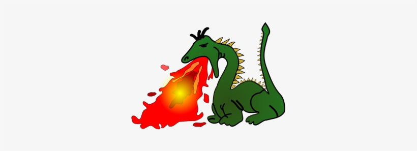 Green Dragon Public Domain Vectors - Fire Breathing Clip Art, transparent png download