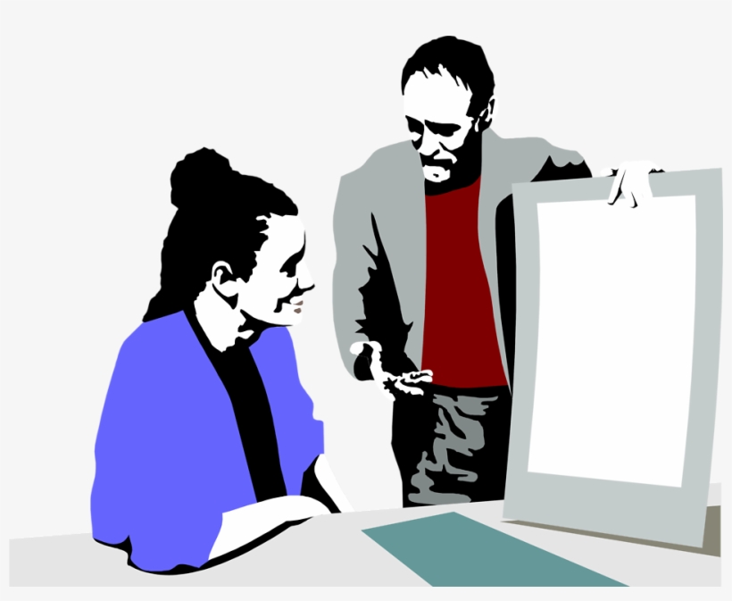 Illustration Of A Man And Woman Looking At A Business - Stock Photography, transparent png download