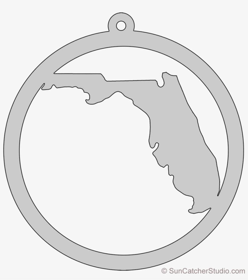 Florida Map Circle Free Scroll Saw Pattern Shape State - Pattern, transparent png download