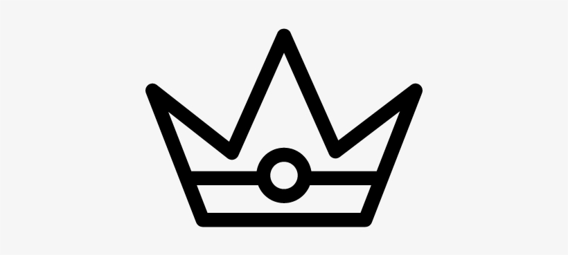 Royal Crown Outline Variant With Circle In The Middle - Straight Line Designs Simple, transparent png download