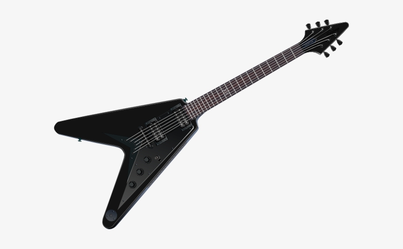 V Black Guitar, transparent png download