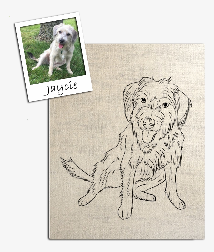Custom Pet Outline Stretched Canvas Art By Tote Tails, transparent png download