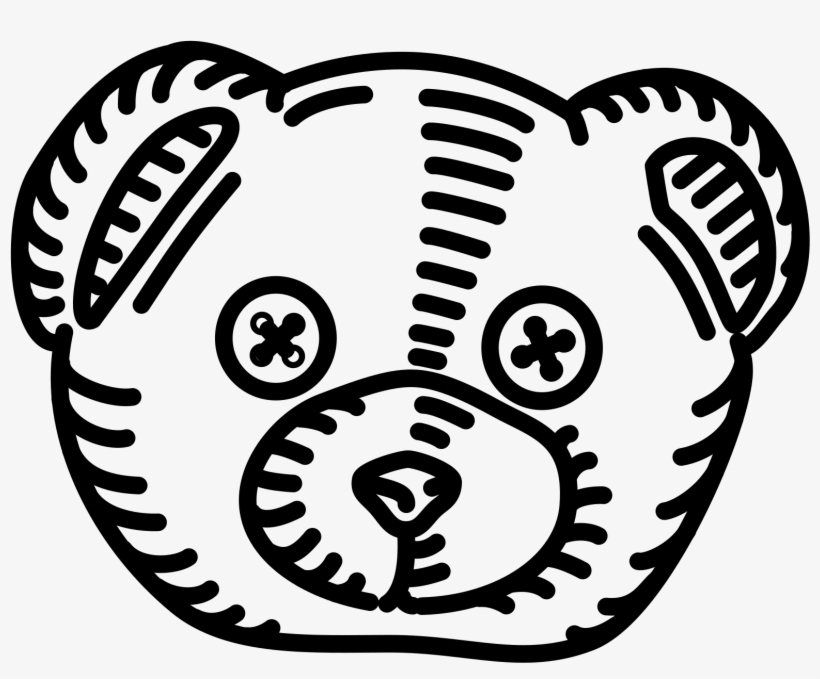 Clipart Teddy Bear Outlines - Teddy Bear Cute Iron On Patch | Cartoon Like Iron On, transparent png download