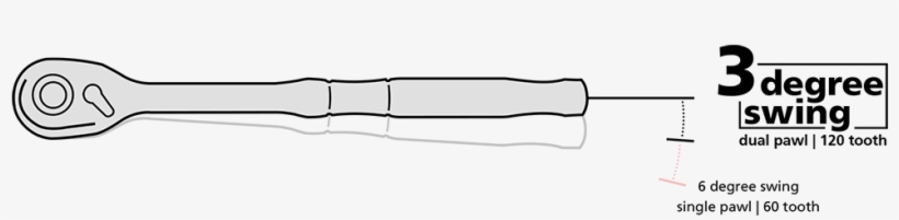 By Having Half The Arc Swing, The 120 Tooth Ratchet - Line Art, transparent png download