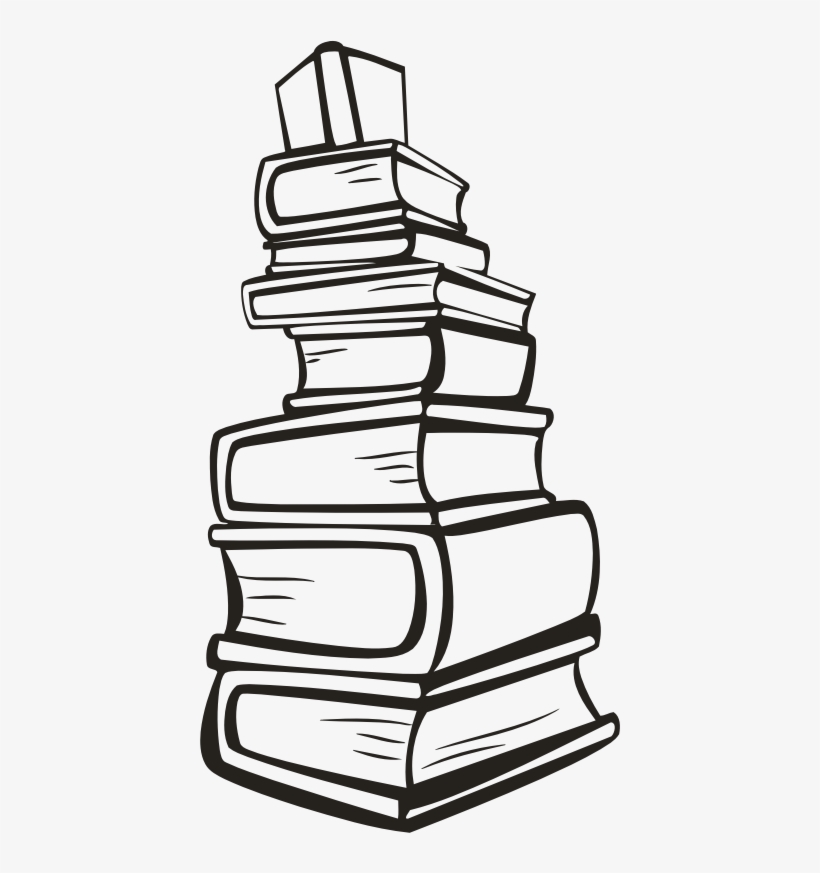 Notebook Public Domain Christmas Tree - Stack Of Books Outline, transparent png download