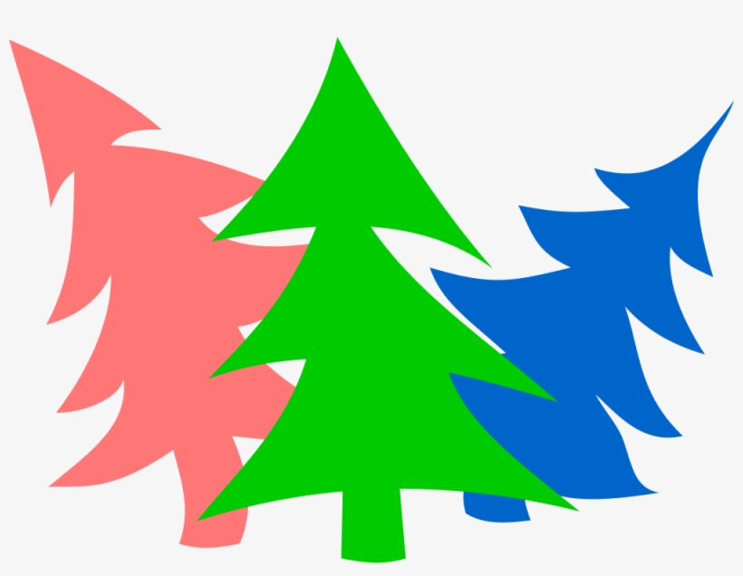 New Year Firs - Season's Greetings Colorful Trees Christmas Card, transparent png download