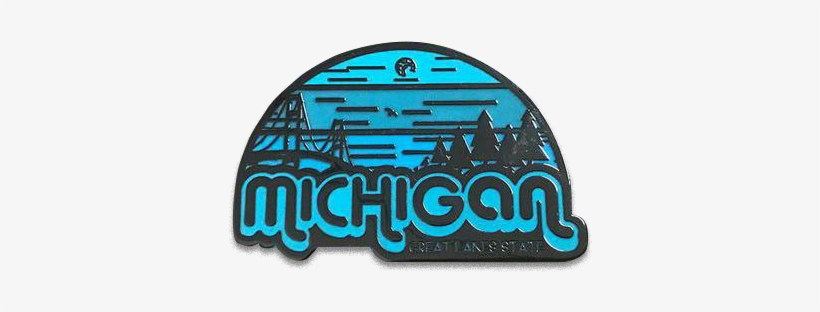 "michigan Horizons" 1-1/4" Enamel Pin - Graphic Design, transparent png download