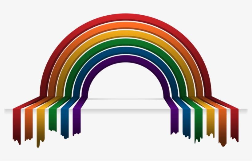 Traditional Rainbow Made Of Paint Running Towards You - Lgbt, transparent png download