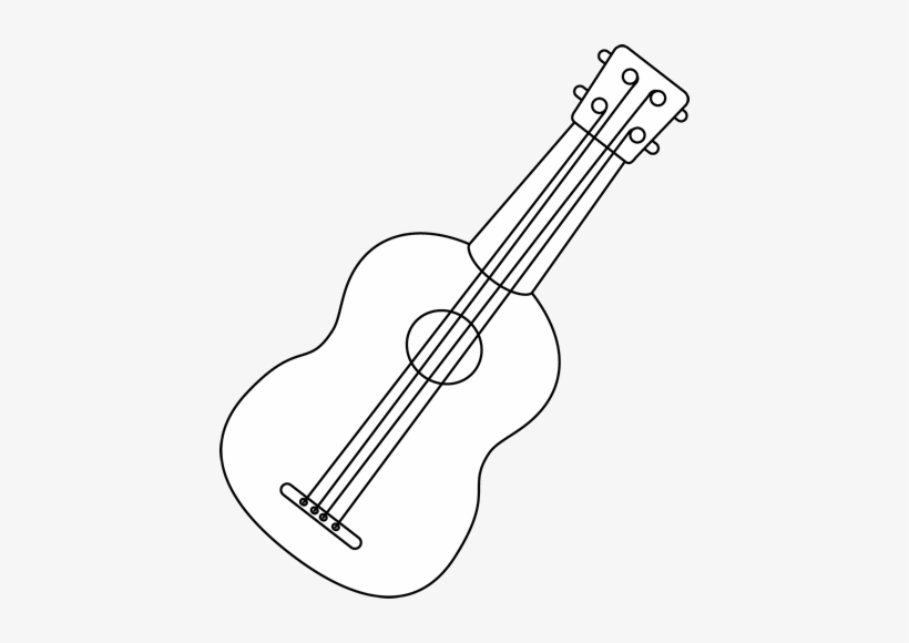 Ukulele Vector Black And White - Ukulele Clipart Black And White, transparent png download