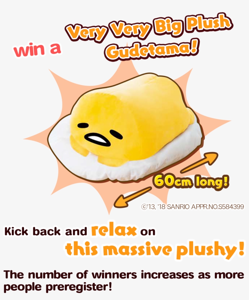 The More People Pre-register And The More Gudetama - Cartoon, transparent png download