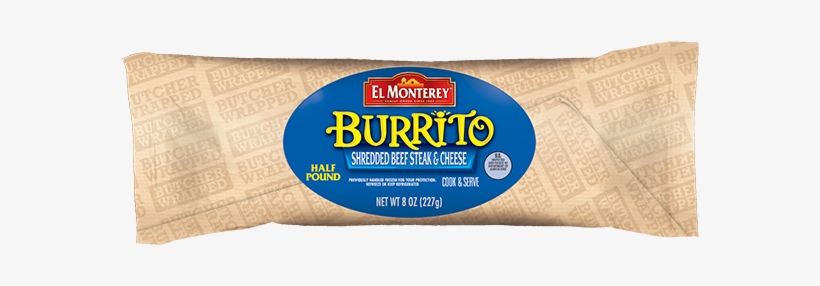 Beef Steak & Cheese Frozen Burrito - El Monterey Chicken & Cheese Burrito 8 Oz. Wrapper, transparent png download