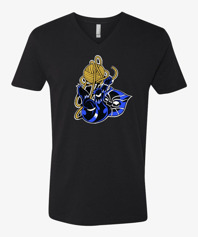 Chibi Black Panther Men's V Neck T Shirt, transparent png download