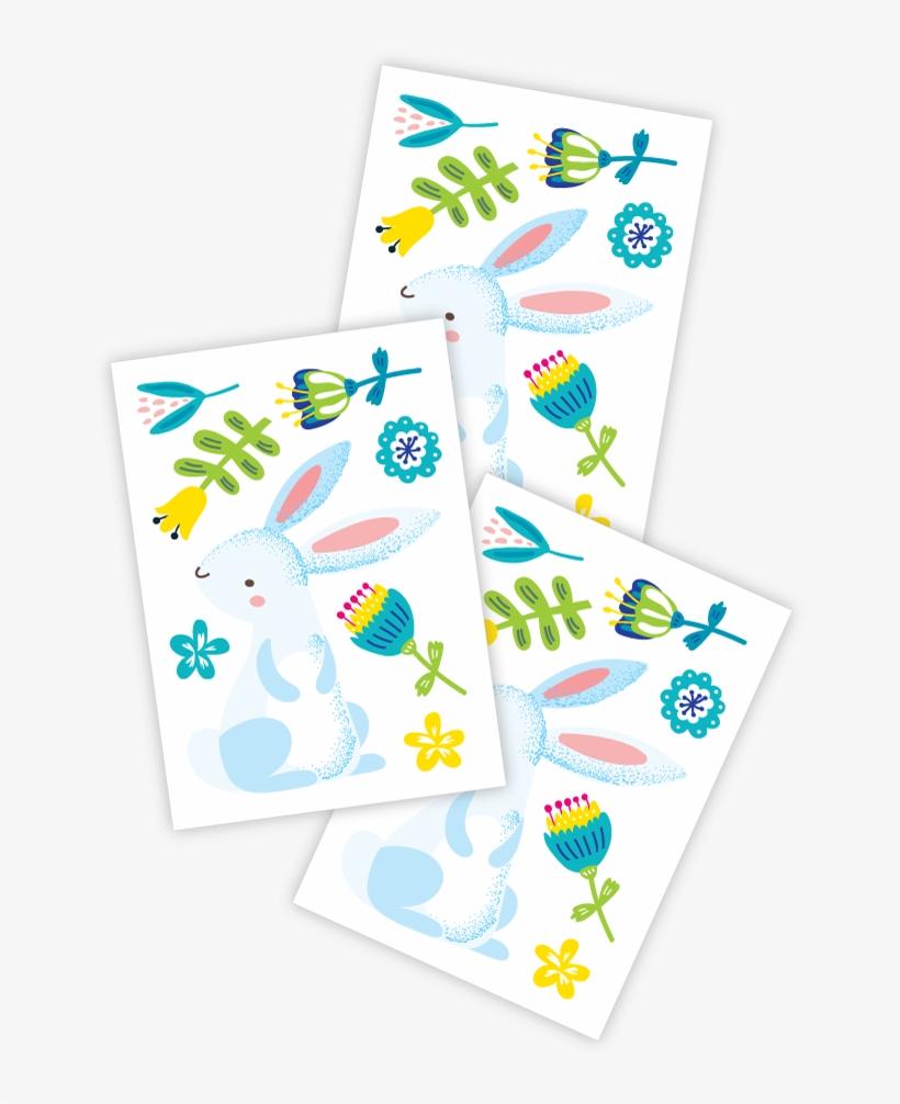 High Quality Temporary Tattoos With Cute Little Rabbit - Graphic Design, transparent png download