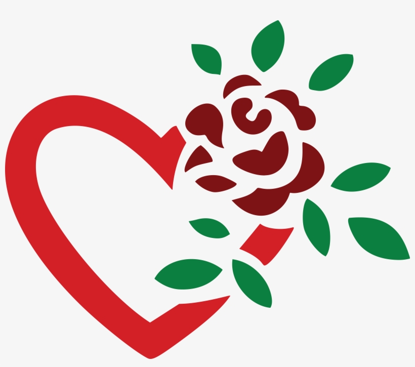 Free Clipart Of A - Clipart Rose And Heart, transparent png download