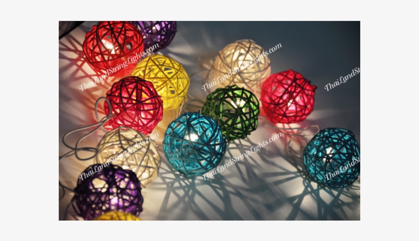 Hampton Bay 10-light Natural Rattan Ball String Lights, transparent png download