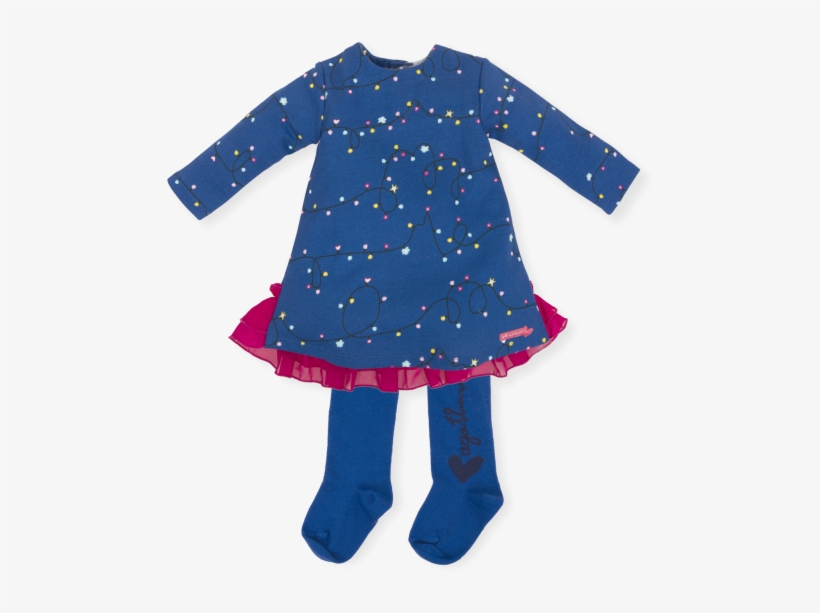 Agatha Ruiz De La Prada Blue Fairy Lights Dress & Tights - Dress, transparent png download