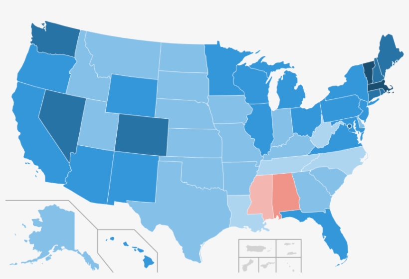 800px Public Opinion Of Same Sex Marriag - Map Of States With Corporal Punishment, transparent png download