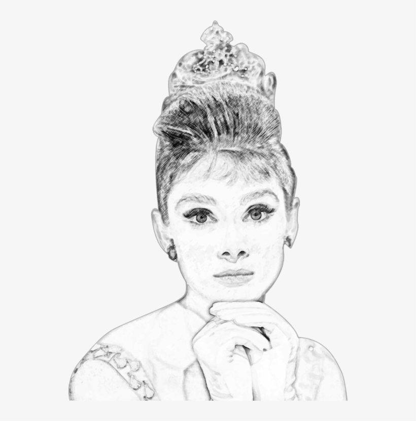 Picture Transparent Download Black And White Art Free - Audrey Hepburn Dibujos, transparent png download
