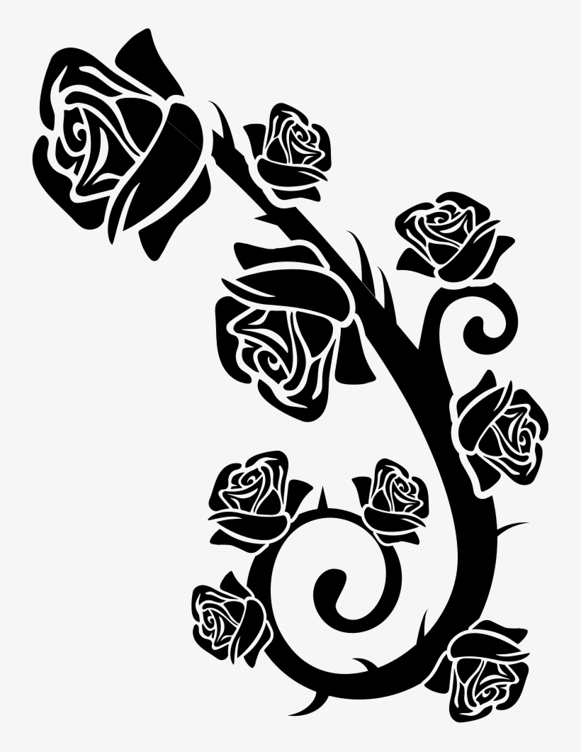 Roses Branch Ornament Png Icon Download Comments - Ornament Rose Png, transparent png download
